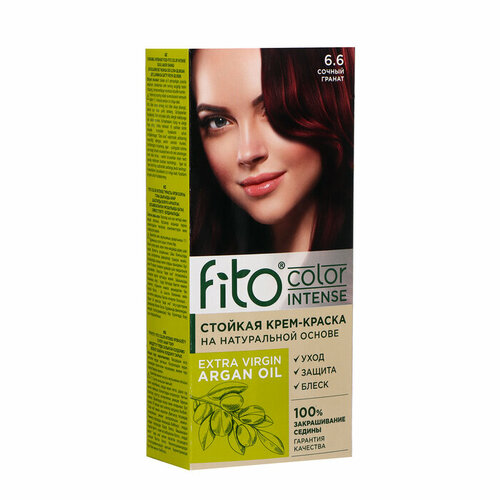 Стойкая крем-краска для волос Fito color intense тон 6.6 сочный гранат, 115 мл стойкая крем краска для волос syoss oleo intense 115 мл