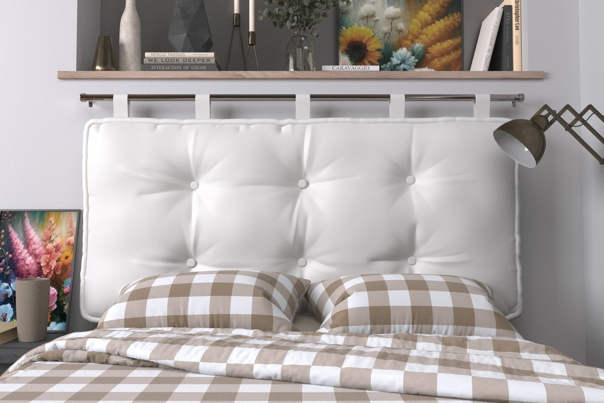 Набивное изголовье-подушка для кровати Mr. Mattress Soft L 80x70 White без изголовья