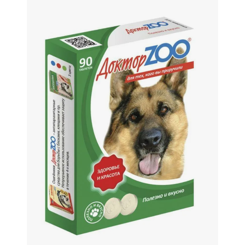 Мультивитаминное лакомство для собак Доктор ZOO Здоровье и красота с L-карнитином 90 шт 400₽