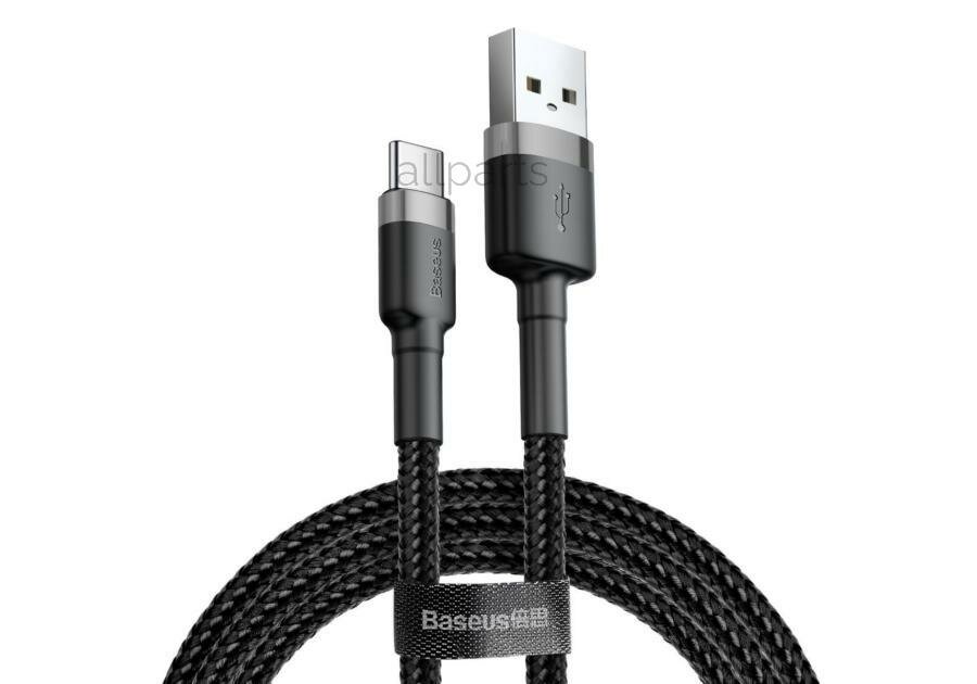 BASEUS 'CATKLFBG1 кабель USB Type C! 1м 3A серо-черный\