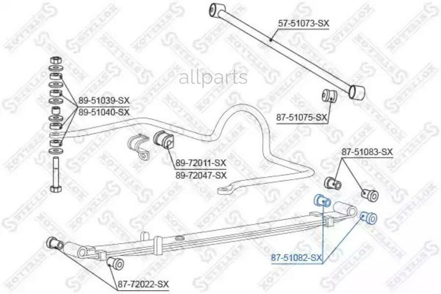 STELLOX 8751082SX сайлентблок рессоры зад. нижн!\ Hyundai Galloper 00-03