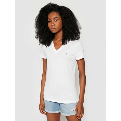 Футболка TOMMY HILFIGER, размер S [INT], белый v neck tshirt women