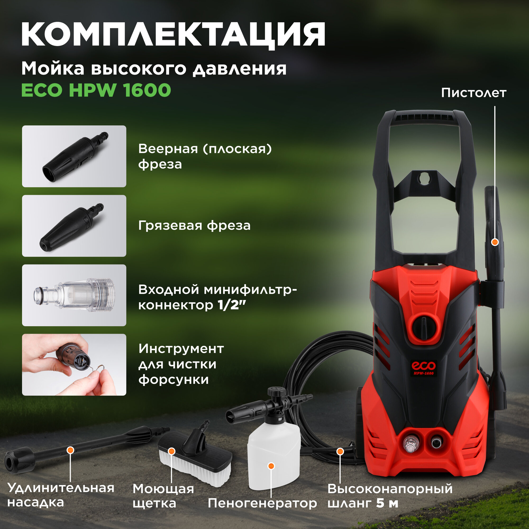 Мойка высокого давления ECO HPW-1600 (EC4910-2)