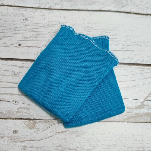 Трикотажная резинка манжет на рукава бирюза темная -1пара