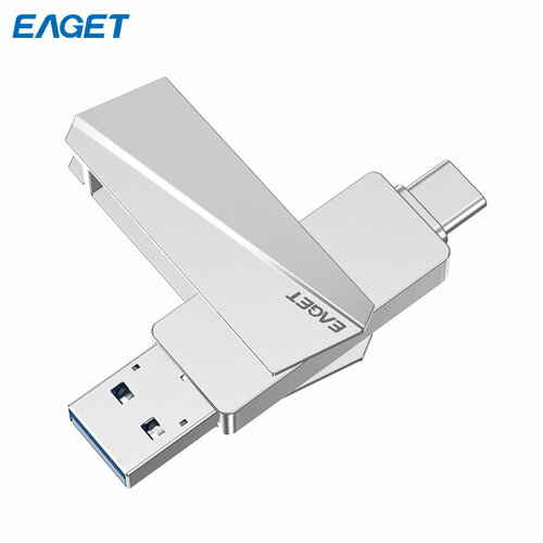 EAGET USB флешка 2в1 с разъемом Type-C, 256 ГБ