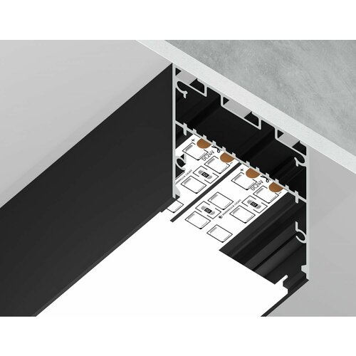 Алюминиевый профиль накладной/подвесной Profile System 42*45 для светодиодной ленты до 33,4мм Ambrella GP3050BK GP