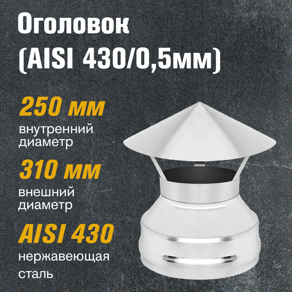 Оголовок нерж. (AISI 430/05мм) (250х310)