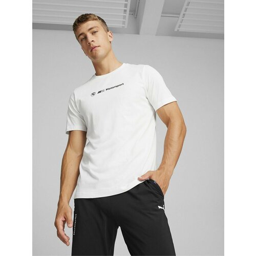 Футболка PUMA, размер S, белый футболка puma bmw m motorsport essentials car graphic tee размер s черный