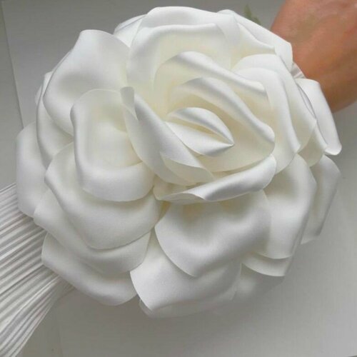 Брошь, белый брошь цветок из ткани большая брошь цветок брошь роза брошь цветок из шелка