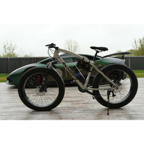 Велосипед горный Фэтбайк Fatbike Richiesto 26 На спицах Взрослый Подростковый Рама 21 матовый серый 33100₽