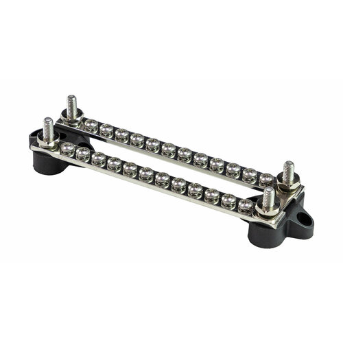 Колодка распределительная электромонтажная с защитной крышкой, 2 планки по 12 контактов