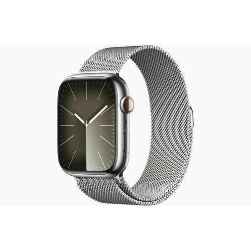 Умные часы Apple Watch Series 9 45 мм Steel Case GPS Cellular Silver Milanese Loop 139089₽