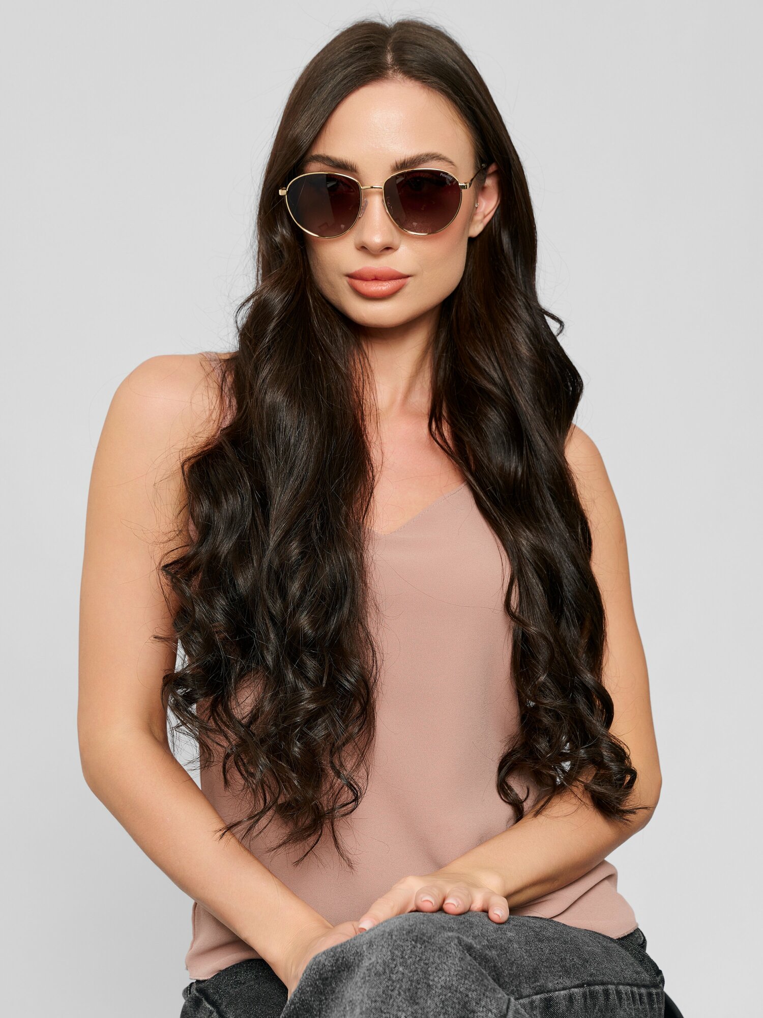 Солнцезащитные очки Polaroid, золотой — фото 1