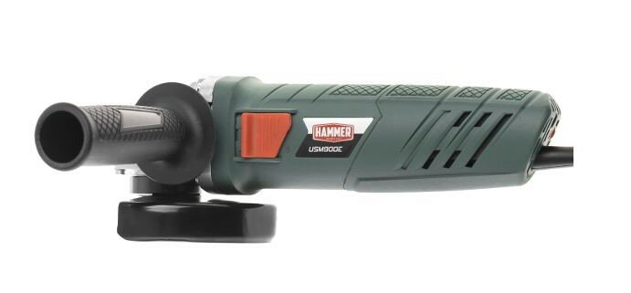 УШМ (Угловая шлифовальная машина), болгарка сетевая, Hammer USM900E, 950Вт, 3000-12000об/мин, диск 125мм, коробка — фото 1