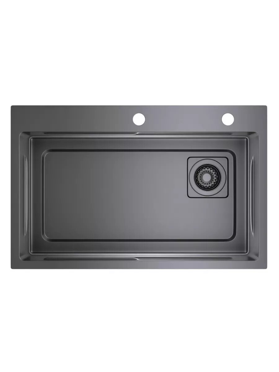Мойка для кухни с коландером Raglo R702.7246.09 нержавеющая сталь, графит — фото 1