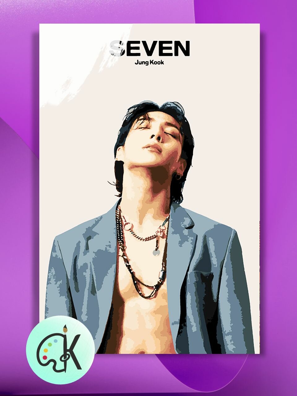 Картина по номерам на холсте BTS Чонгук - Seven, 40 х 60 см