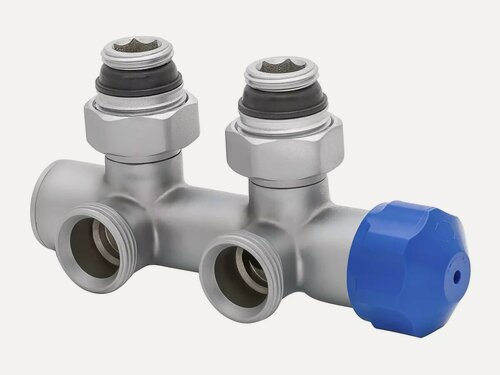 Изображение товара Узел термостатический Hummel Designtechnik, латунь, угловой, цвет матовый хром