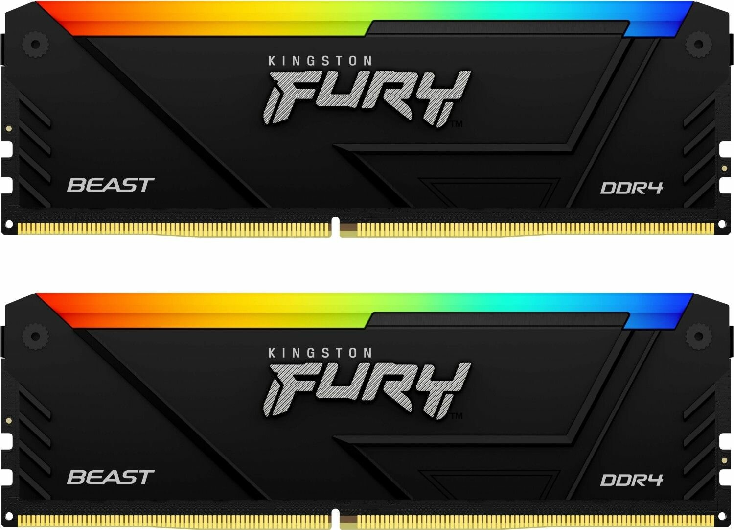 Память DDR4 2x16GB 3200MHz Kingston KF432C16BB2AK2/32 Fury Beast RGB RTL Gaming PC4-25600 CL16 DIMM 288-pin 1.35В kit single rank с радиатором Ret