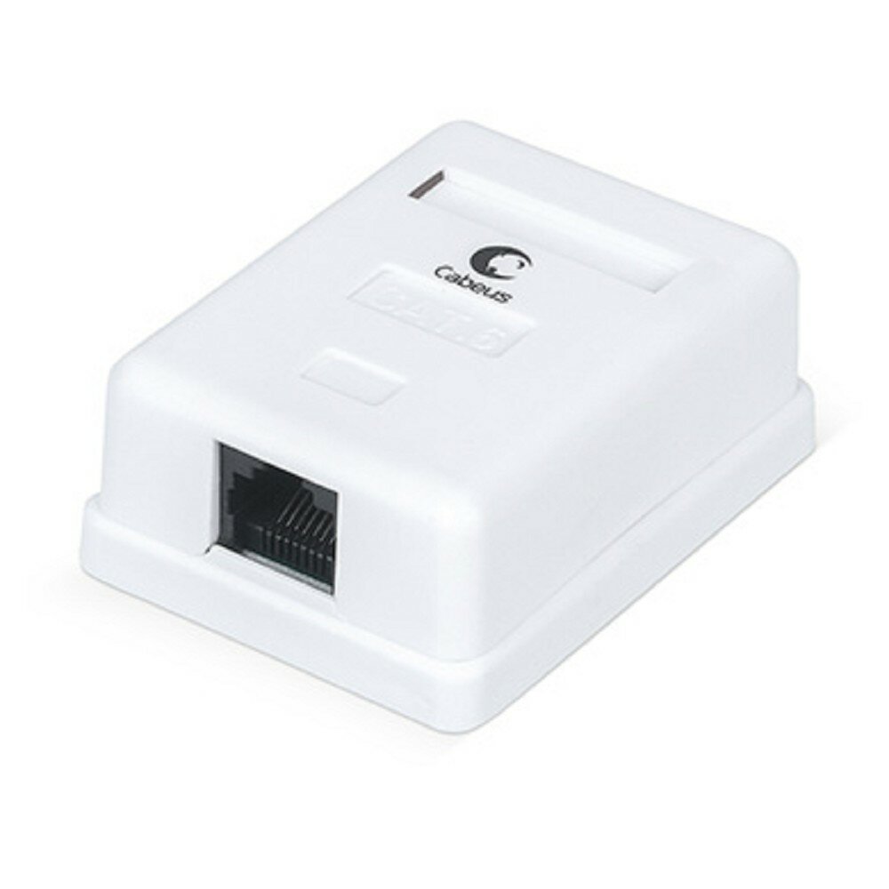 Cabeus Аксессуары к монтажным шкафам WS-8P8C-Cat.6-1 Розетка компьютерная RJ-45 8P8C , категория 6, одинарная, внешняя, Dual IDC