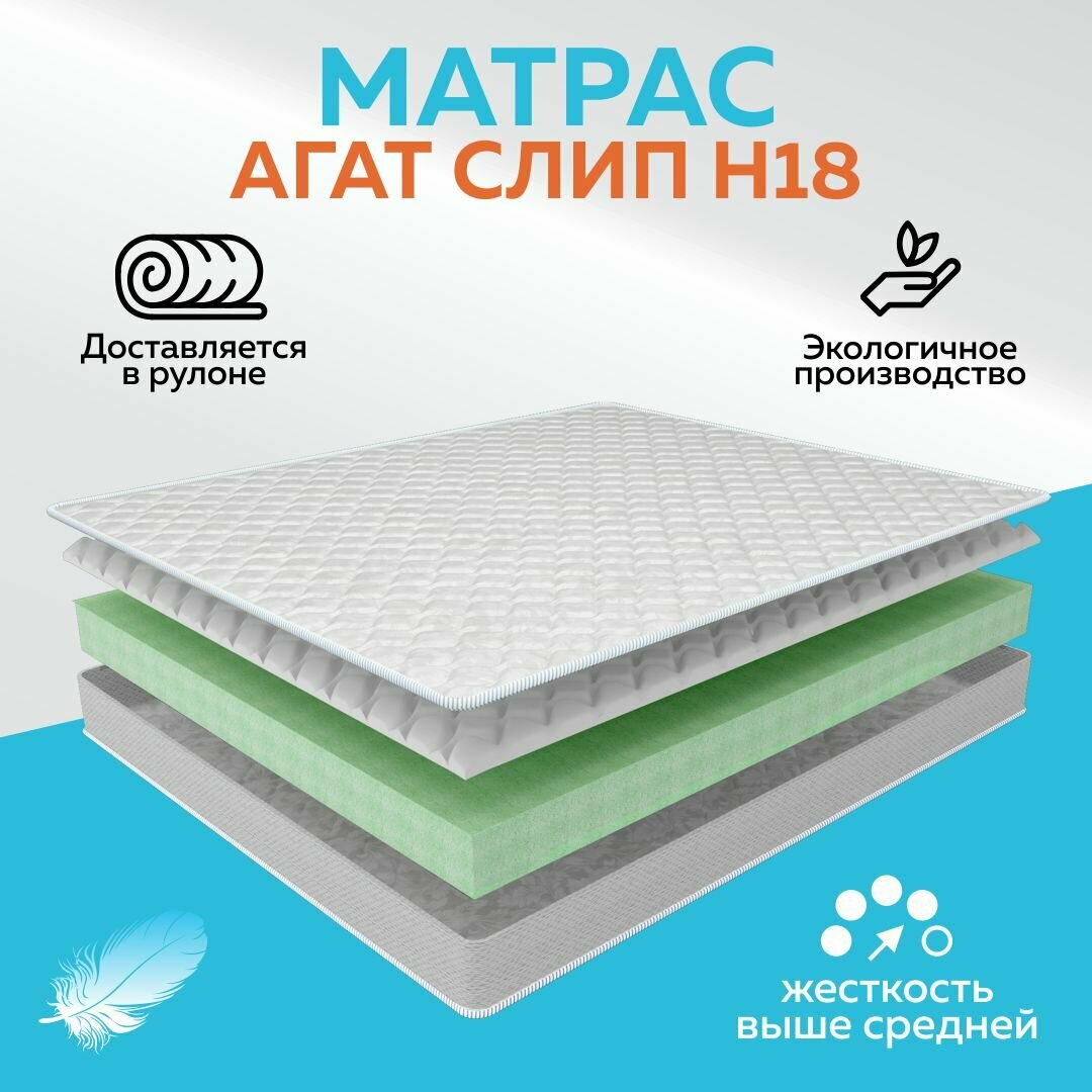 Матрас беспружинный двусторонний гипоаллергенный Н18 140х200 см