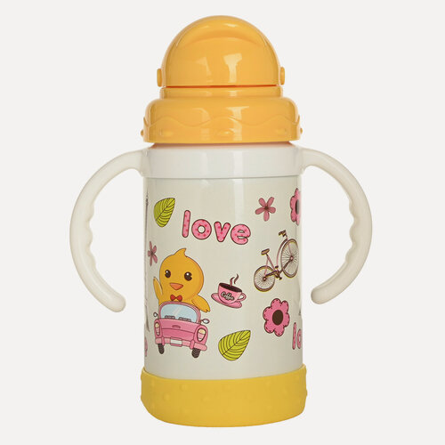 Изображение товара Термопоильник Pituso, желтый, с трубочкой, защита от проливания, 280мл