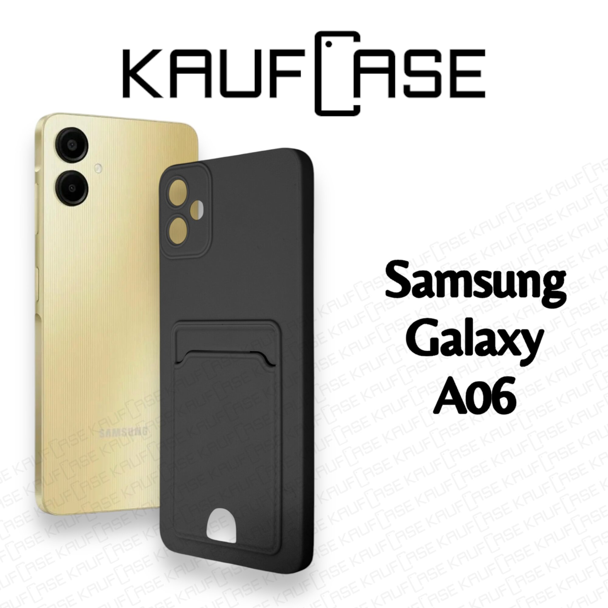 Силиконовый матовый чехол на Samsung A06 (A065) (6.7"), черный. Карман для пластиковых карт