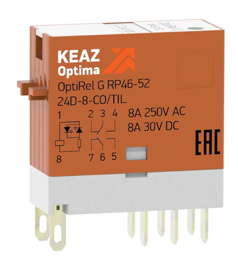 Реле промежуточное КЭАЗ OptiRel G RP46-52-230-8-CO-S/TIL, 281044 / электрика
