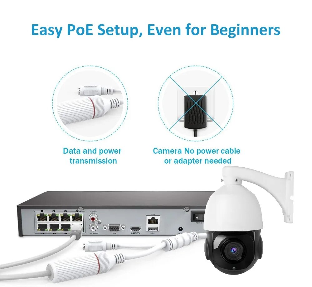 ASECAM 8Мп 4К PTZ камера видеонаблюдения Sony IMX415, SONY IMX415 20FPS, 8MP 4K 30X POE
