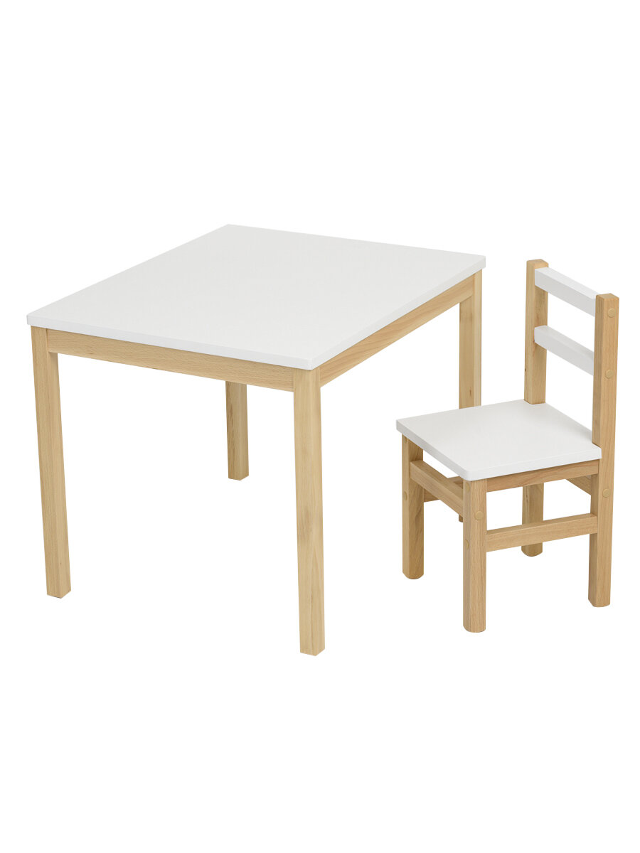 Изображение Стульчик детский деревянный KETT-UP ECO одуванчик NEW белый / натур