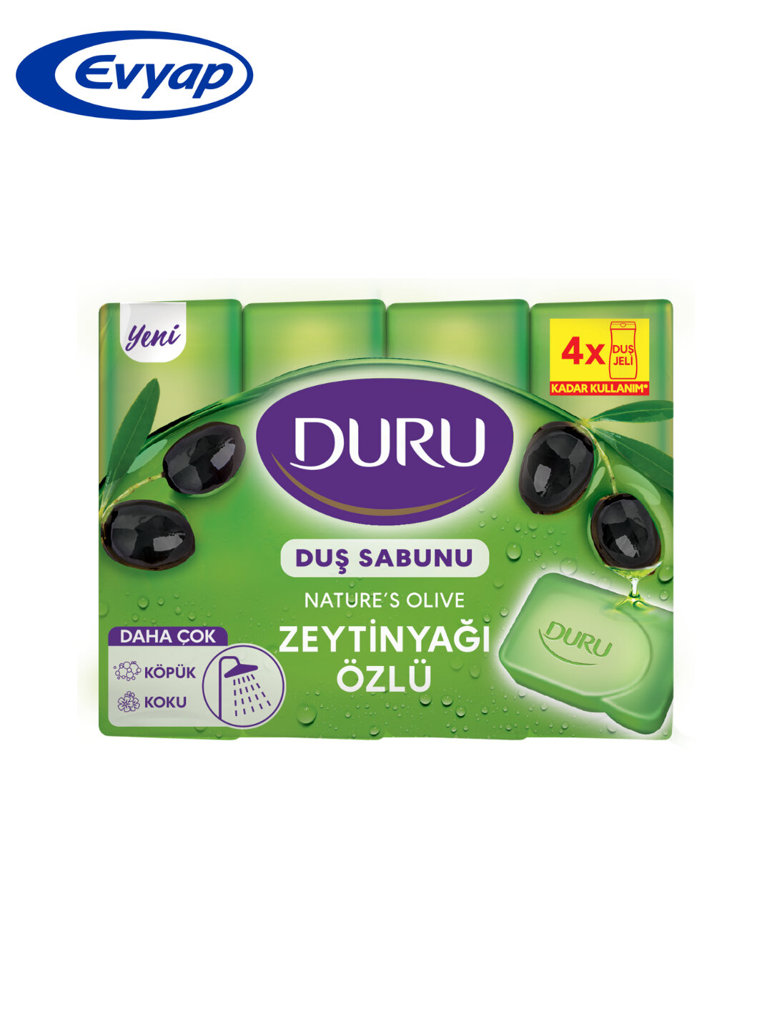 Туалетное мыло DURU FRESH экстракт оливкового масла облако экопак, 4*150 г