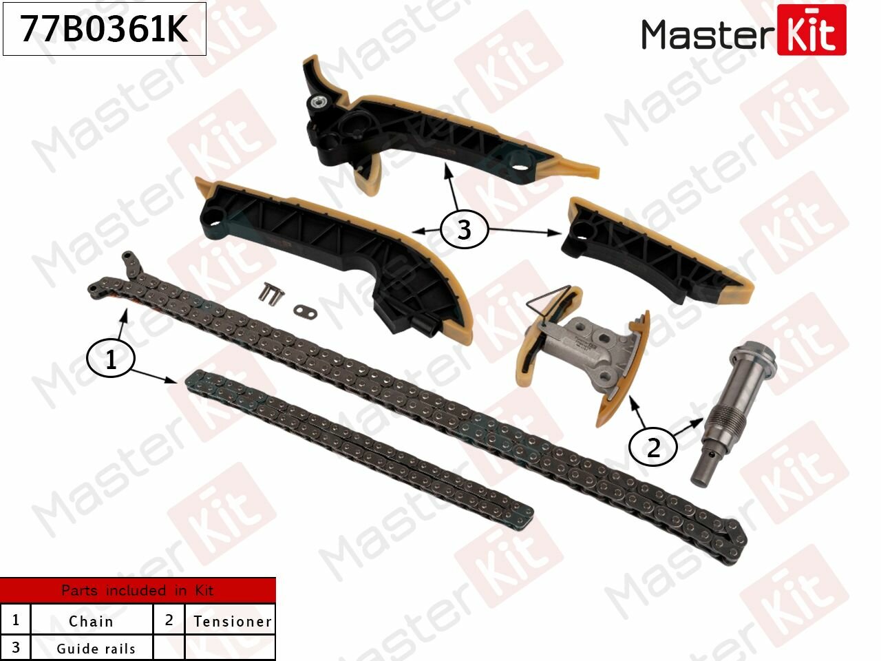 Комплект цепи ГРМ MERCEDES-BENZ OM 654 MasterKit 77B0361K
