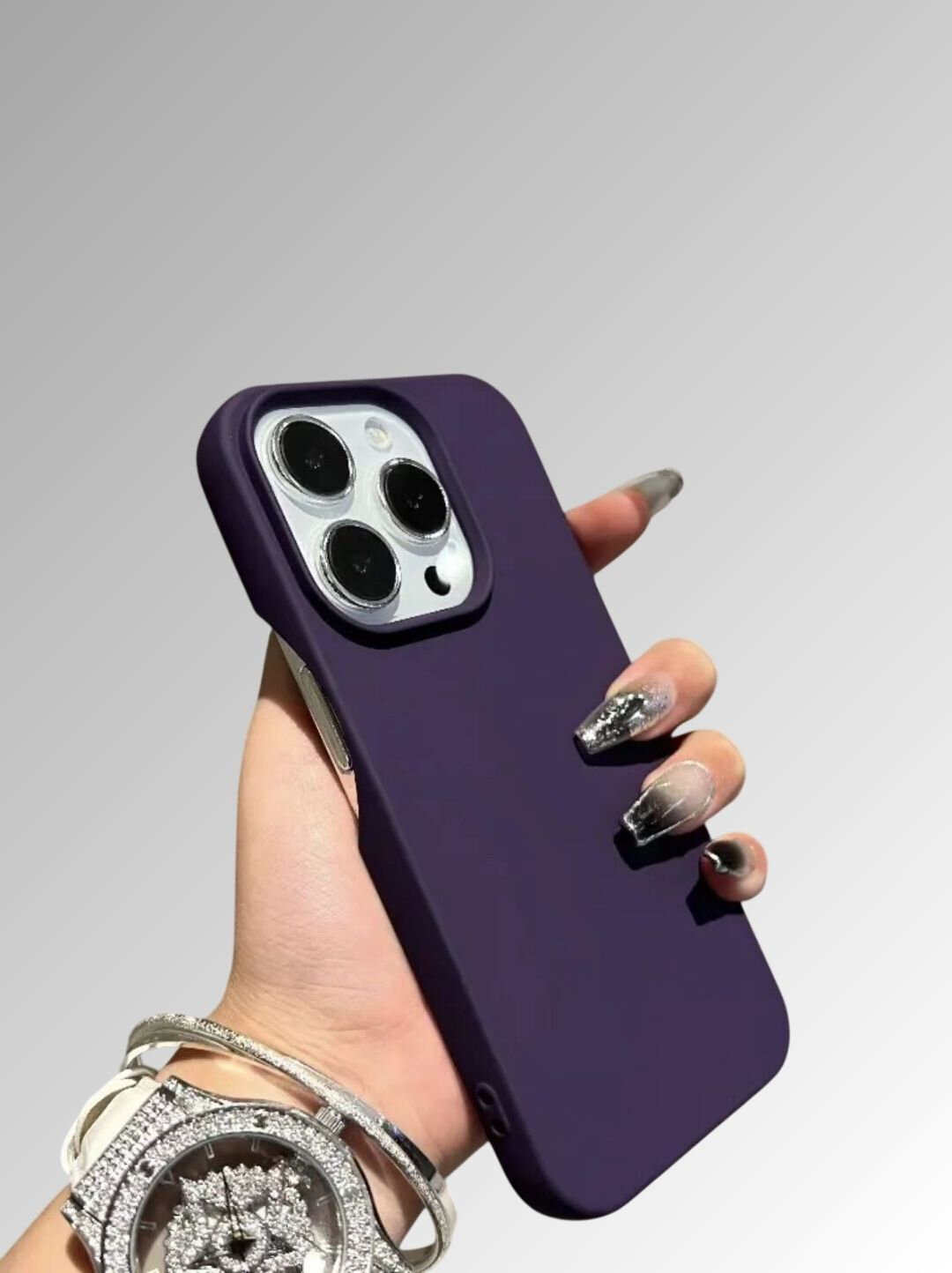 Мягкий чехол, для iPhone 16 Plus, силикон, матовый, Фиолетовый — фото 1