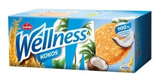 Печенье WELLNESS печенье WELLNESS цельнозерновое с кокосом и витаминами 210 г - фотография № 2