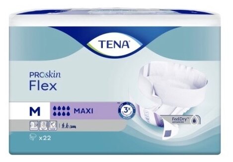 Tena Подгузники для взрослых Tena Flex Maxi Medium, объем талии 70-120 см, 22 шт.