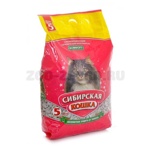 Сибирская кошка Комфорт: Впитывающий наполнитель, 20л, 12 кг