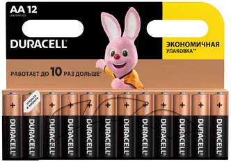 Батарейки щелочные Duracell / Тип АA 1.5V 12шт / Алкалиновые / Пальчиковые