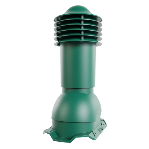 Вентиляционный выход D 110 мм, труба вентиляционная для кровли из профнастила С20, утепленный, Viotto, RAL 6005 зеленый