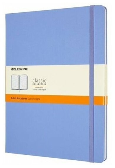 Блокнот Moleskine CLASSIC QP090B42 19х25 см 192стр. в линейку, твердая обложка, голубая гортензия