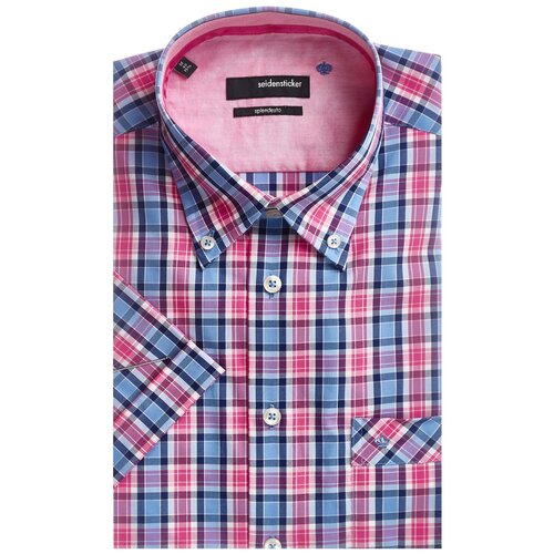 фото Рубашка seidensticker размер 38 красный/голубой