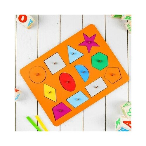 Рамки-вкладыши М.Монтессори «Геометрия», комплект 3 шт., микс, Smile Decor