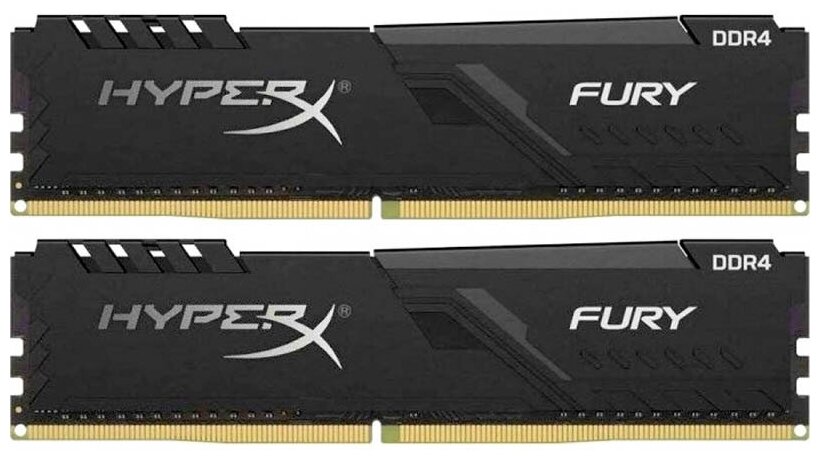 Kingston Модуль памяти DRAM 16GB 3733MHz DDR4 CL19 DIMM Kit 2x8Gb FURY Beast Black KF437C19BBK2 16