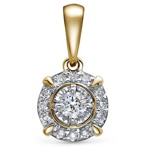 фото Подвеска с 13 бриллиантами из лимонного золота 99805 vesna jewelry