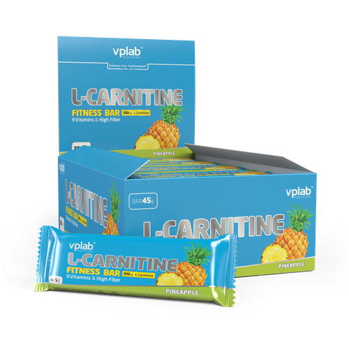 фото Протеиновый батончик vplab l-carnitine fitness 45гр. 20 штук