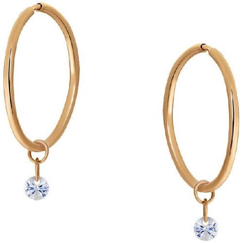 Серьги Крымский ювелирный завод, красное золото, 585 проба, золотой, красный