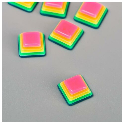 Декор для творчества пластик Полосатые кубики разноцветные набор 10 шт 1 1х1 1 см