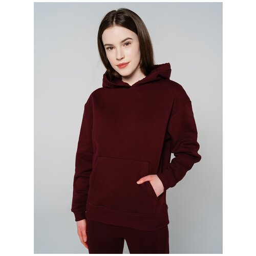 фото Толстовка с капюшоном твое 76907 размер m, бордовый, women