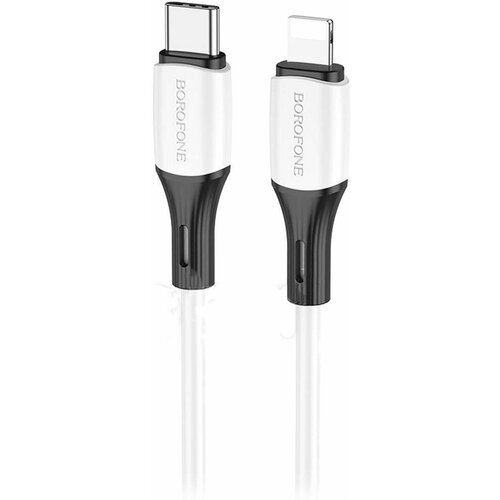 Кабель Borofone BX79 для смартфона, Type-C - Lightning, 1 м, 3A, 20W, цвет белый, 1 шт кабель type c lightning hoco x67 3a 20w pd наносиликон термостойкий белый 1 шт