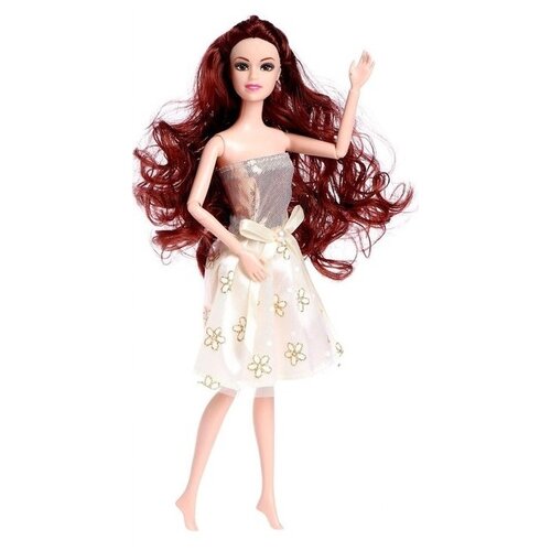 Кукла Сима-ленд Лиза в платье 29 см, 5066306 бежевый