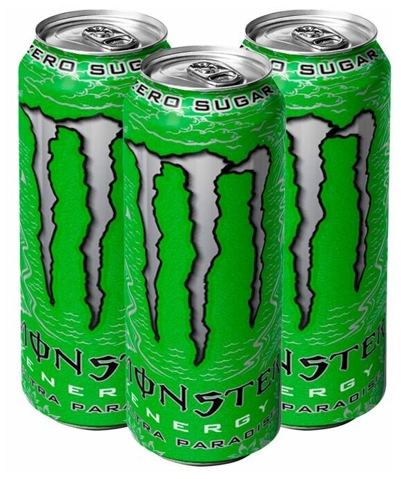 Энергетический напиток Monster Energy Ultra Paradise со вкусом киви, лайма и огурца (Польша), 500 мл (3 шт) - фотография № 1