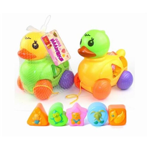 Игрушка для малышей Каталка Уточка сортер. арт. M1009